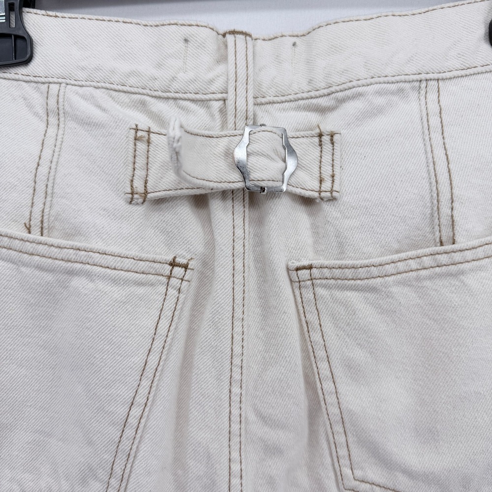 Free People We The Free Ivory High Rise Button Fly Straight Leg Jeans 27 Long - Picture 4 of 4
